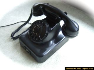 altes POST Telefon W48 in schwarz für Sammler mit Anschlußschnur TAE