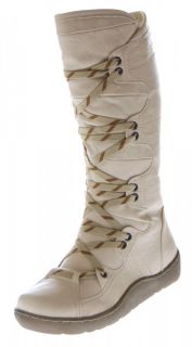 Designer Stiefel Damen Winter Schuhe gefüttert Weiß Beige Schwarz
