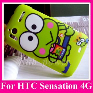 Green Frog Rubber feel hard back Case cover shin for HTC Sensation 4G