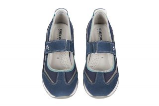 Geox Respira Contactbal Schuhe blau Damen Slipper D2211B 02211 C4005