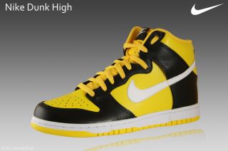 Dunk High Schuhe Neu Gr.45 schwarz/gelb Sneaker Leder 317982 703 #2542