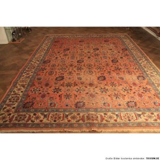 Antik Handgeknüpfter Perser Palast Teppich Täbis Ghom Iran Tappeto