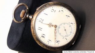 Alte 800 Silber Taschenuhr   die Uhr funktioniert   Durchmesser ohne