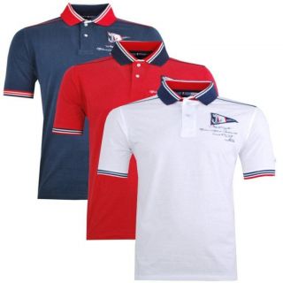 DH Poloshirt decorated weiss rot navy