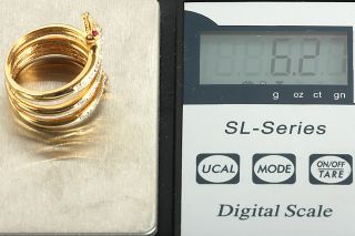 GELEGENHEIT AUS PRIVATBESITZ:#420 SCHLANGEN RING GOLD 585 MIT RUBIN