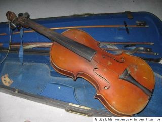 Antik Musikinstrument Geige Violine 59cm mit Koffer um 1900 mit 3