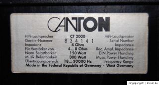 CANTON CT 2000,Transmission Line,18 Hz  31 cm Bass,300W, Echholz TOP