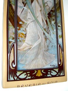 ALFONS MUCHA  Jugendstil Fliese Majolika Fliesenbild Keramik Art