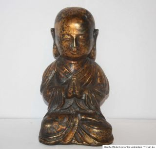 Chinesisch Asiatischer Metall Buddha Figur Skulptur Statue Arhat Lohan