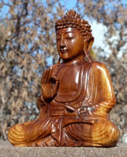 Sehr schöner BUDDHA Meditation HOLZ BUDDA Feng Shui 764
