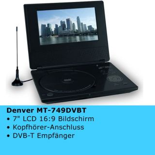 NEU Portabel DVD Player DVBT Receiver Antenne EPG Tuner Mobil Denver