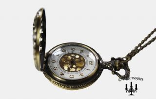 Morbid Ribcage skeleton Steampunk Schmuck Taschenuhr pocket watch