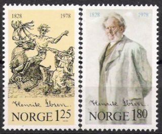 Norwegen Nr.764/65 ** Henrik Ibsen 1978, postfrisch