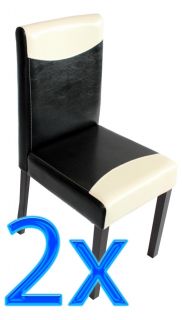2x Esszimmerstuhl Stuhl M01 creme, rot, schwarz