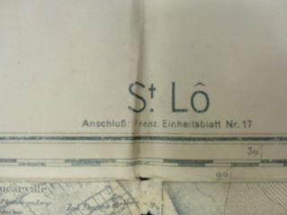 Landkarte Wehrmacht Frankreich St.Lo, Dienstgebrauch, Original