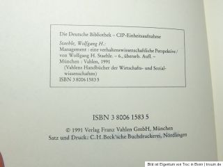 Buch Dr. Wolfgang H. Staehle Management sehr guter Zustand