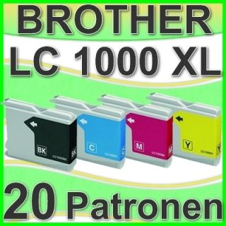 20 TINTE PATRONEN BROTHER LC1000 DCP 130C 330C 350C 357C 540cn 560cn