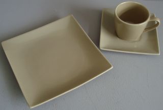 Kaffeeservice Quadrat beige Porzellan 18tlg. Impressionen