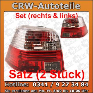 TOP Rückleuchten Set (links & rechts) VW Golf IV 4 97 03 Klarglas rot