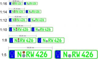 Modell Kennzeichen grün reflektierend 2 Stück 15   116