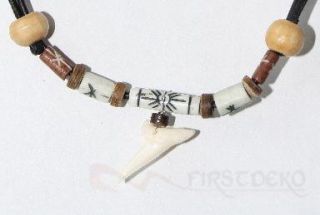 Haifischzahn Herrenkette Leder Halskette Modeschmuck modische Kette