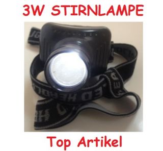 3Watt Power LED Kopflampe Stirnlampe Headlampe Extrem Hell Lampe NEU