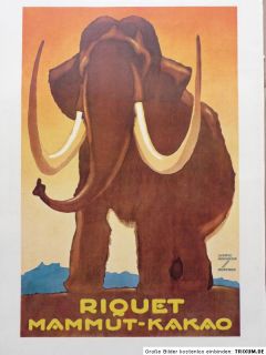 Reklame Ludwig Hohlwein, Riquet Mammut   Kakao, Riquet & Co AG Leipzig