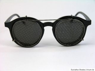 50er Jahre Retro Sonnenbrille Hornbrille Mesh Steampunk Round Vintage