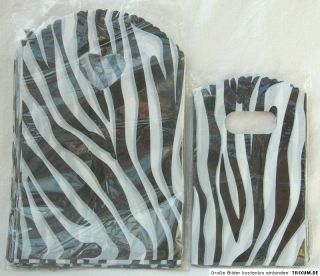 NEU 50 Stck klein Tüten Geschenktüten 14 x 9 cm  Zebra schwarz