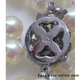 PERLENKETTE wunderschönes Perlen Collier Schließe Silber 835