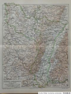 Landkarte von Elsass   Lothringen, Strassburg, 1895, M5