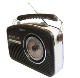 Nostalgie Koffer Radio Old Time Radio Tragbares Radio UKW/MW Braun
