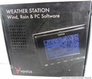 Ventus W831 Wetterstation schwarz Regen  Windmesser PC Software