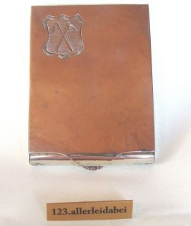 Etui mit Wappen aus 830er Silber Zigarettenetui, Visitenkartenetui