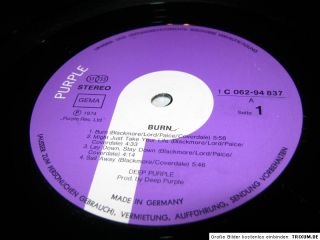 LP   DEEP PURPLE   Burn   EMI 1C 062 94 837   MINT   RAR 