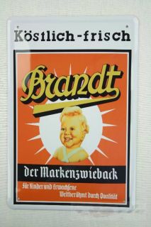 Blechschild Brandt Zwieback 20x30 cm Nostalgie Küchen Dekoschild