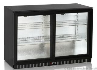 Backbar Rückbuffetkühlschrank schwarz 2xGlas Schiebetüren (BxTxH