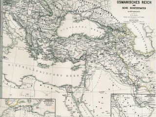 Historische alte Landkarte TURKEI Tuerkiye Osmanisches Reich Karte
