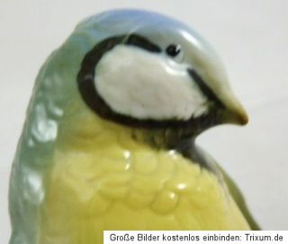 Zwei Porzellan Vögel Blaumeise ENS Volkstedt Mühlenmarke Skulptur