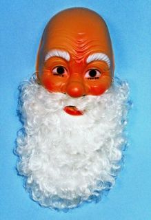 Nikolausmaske mit Bart, Weihnachtsmannmaske Larve