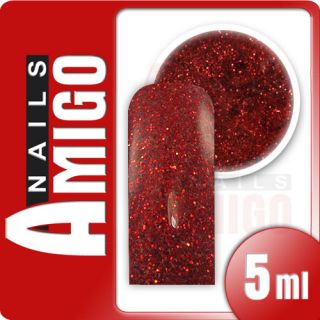 UV Glitter Gel   Red / Rot   Glitzer Farbgel Effektgel   5ml