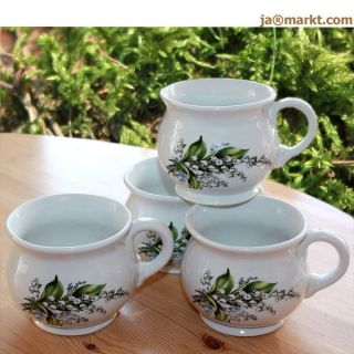 BECHER   4 Stück   Tassen aus Keramik   Tee  u. Kaffeebecher mit