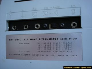 Weltempfänger 70er Jahre National ALL WAVE 9 TRANSISTOR Model T 100