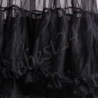 15 Kostüm Schwarz Petticoat Unterrock Halbrock Rock 2 Lagig