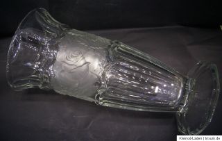 Jugendstil Vase Kristallglas Kristall Rosen Borte 25cm