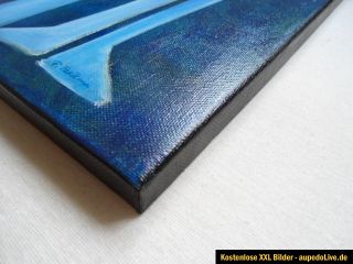 Original Art Abstrakte Malerei Kunst Bilder Gemälde Blau Acryl Bild