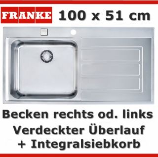 Franke Edelstahlspüle Epos EOX 611 Spüle Einbauspüle Küchenspüle