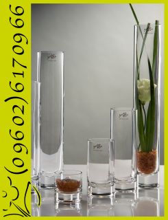 Glasvase Vase Blumenvase schmale Tischvase Glas Tischdeko hoch 36 cm