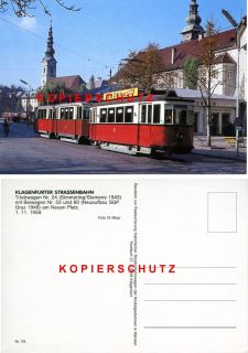 Klagenfurt Strassenbahn Triebwagen 24 am Neuen Platz 1959 (*4686