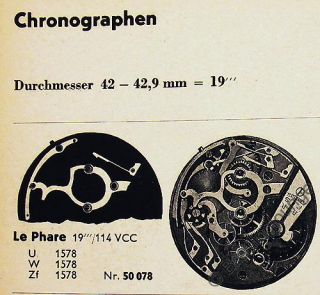 Le Phare Taschenuhr Chronograph Pocket Watch Le Phare 114 VCC Kaliber